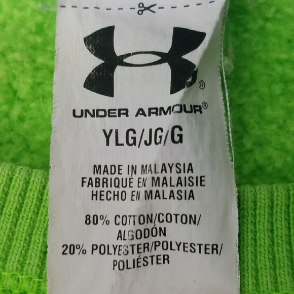 Under Armour Long Sleeve Pullover Sweatshirt Girls Size Youth Large YLG Green - Picture 5 of 6